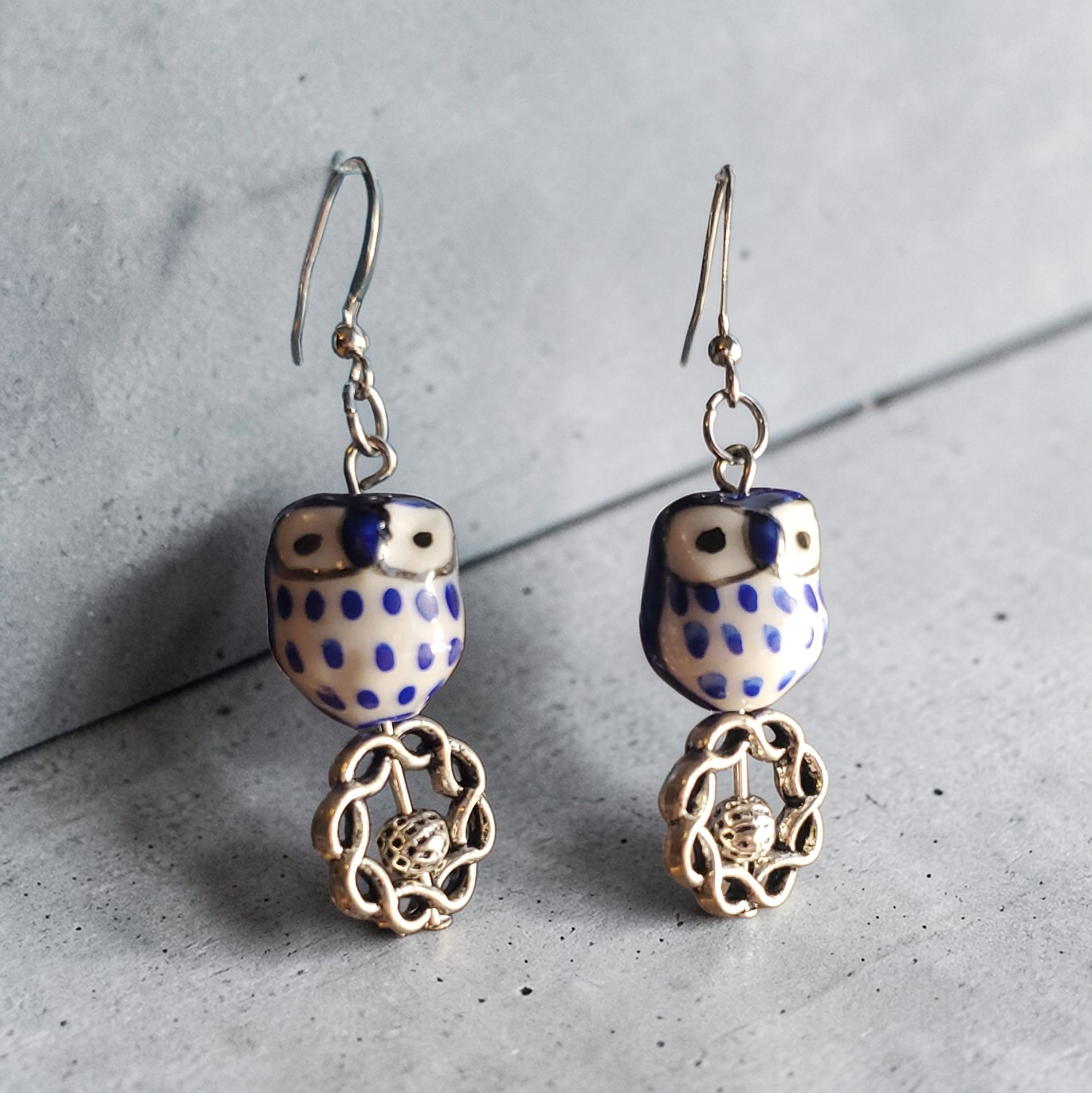 Blue Owl Earrings