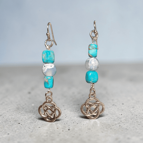 Blue and Silver Celtic Knot Earrings | Mamabug ReCreations - Artisan Jewelry