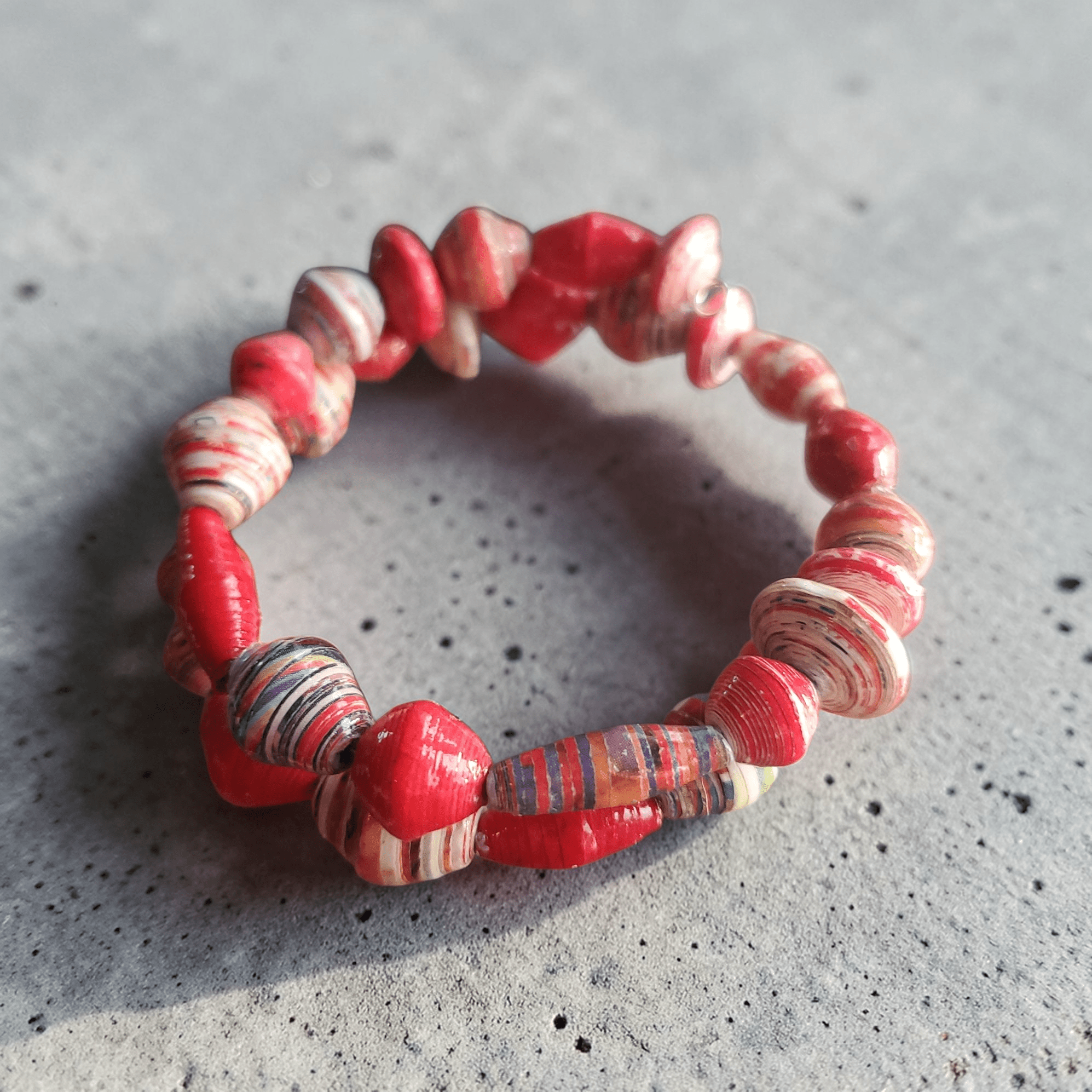 Red Recycled Paper Jewelry Set (MW) | Mamabug ReCreations - Artisan Jewelry