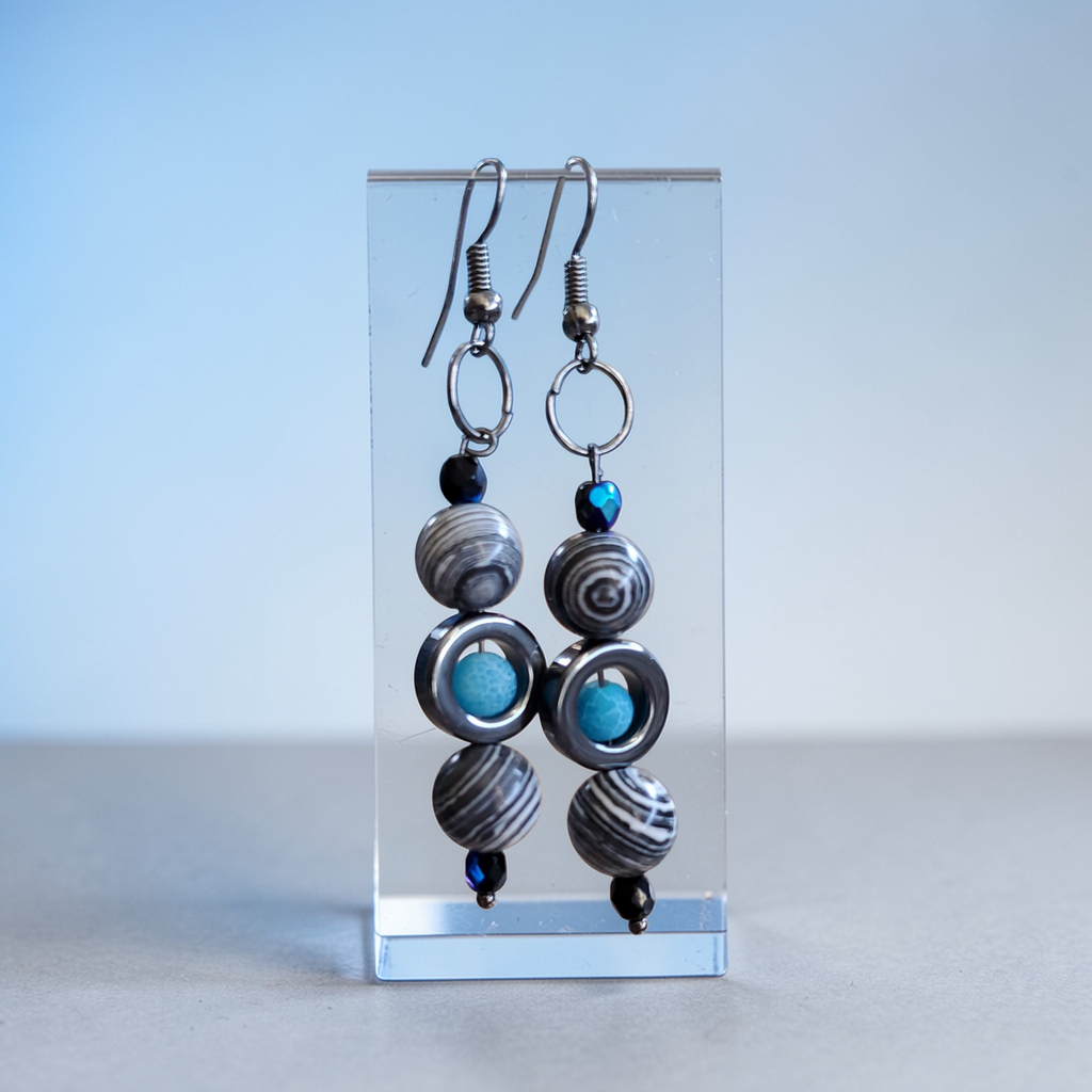 Black Swirls Earrings