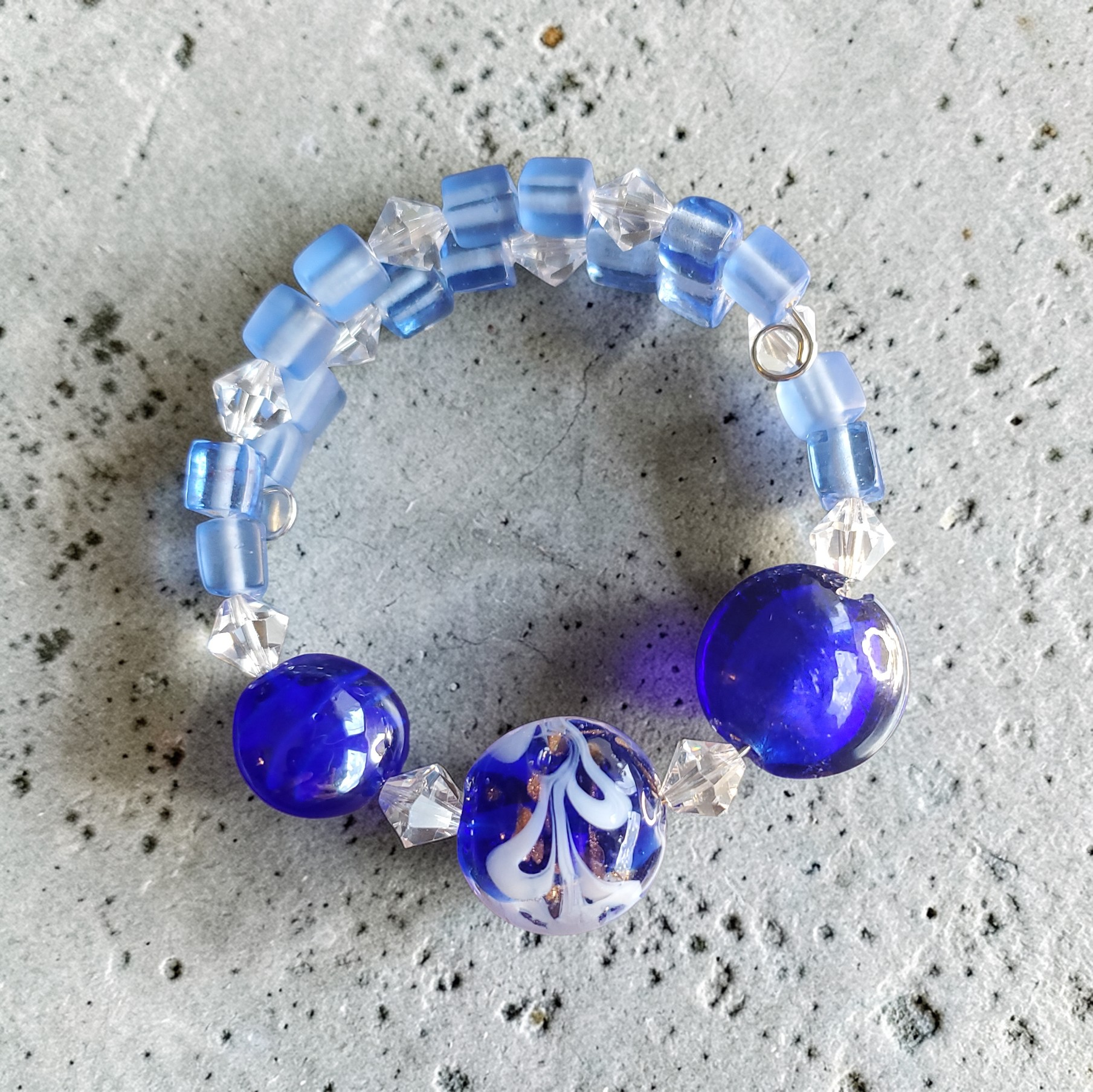 Blue Glass and Crystal Jewelry Set (MW)