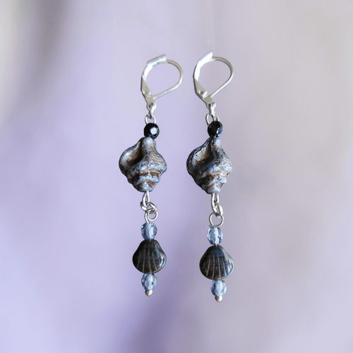 Blue Shells Earrings | Mamabug ReCreations - Artisan Jewelry