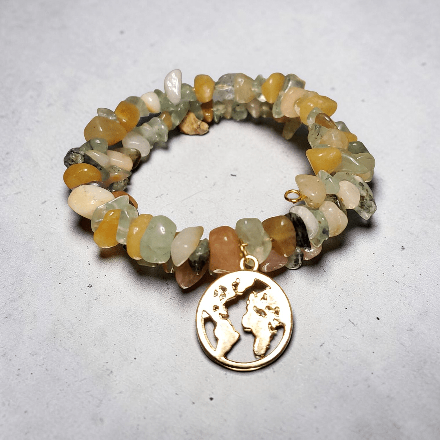 Gold Earth Charm Bracelet (MW) | Mamabug ReCreations - Artisan Jewelry