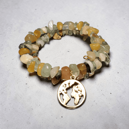 Gold Earth Charm Bracelet (MW) | Mamabug ReCreations - Artisan Jewelry