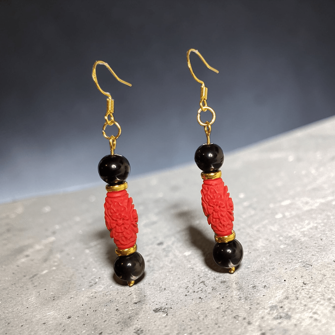 Floral Cinnabar Earrings