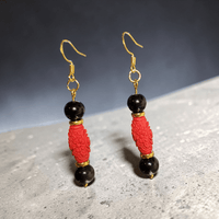 Floral Cinnabar Earrings