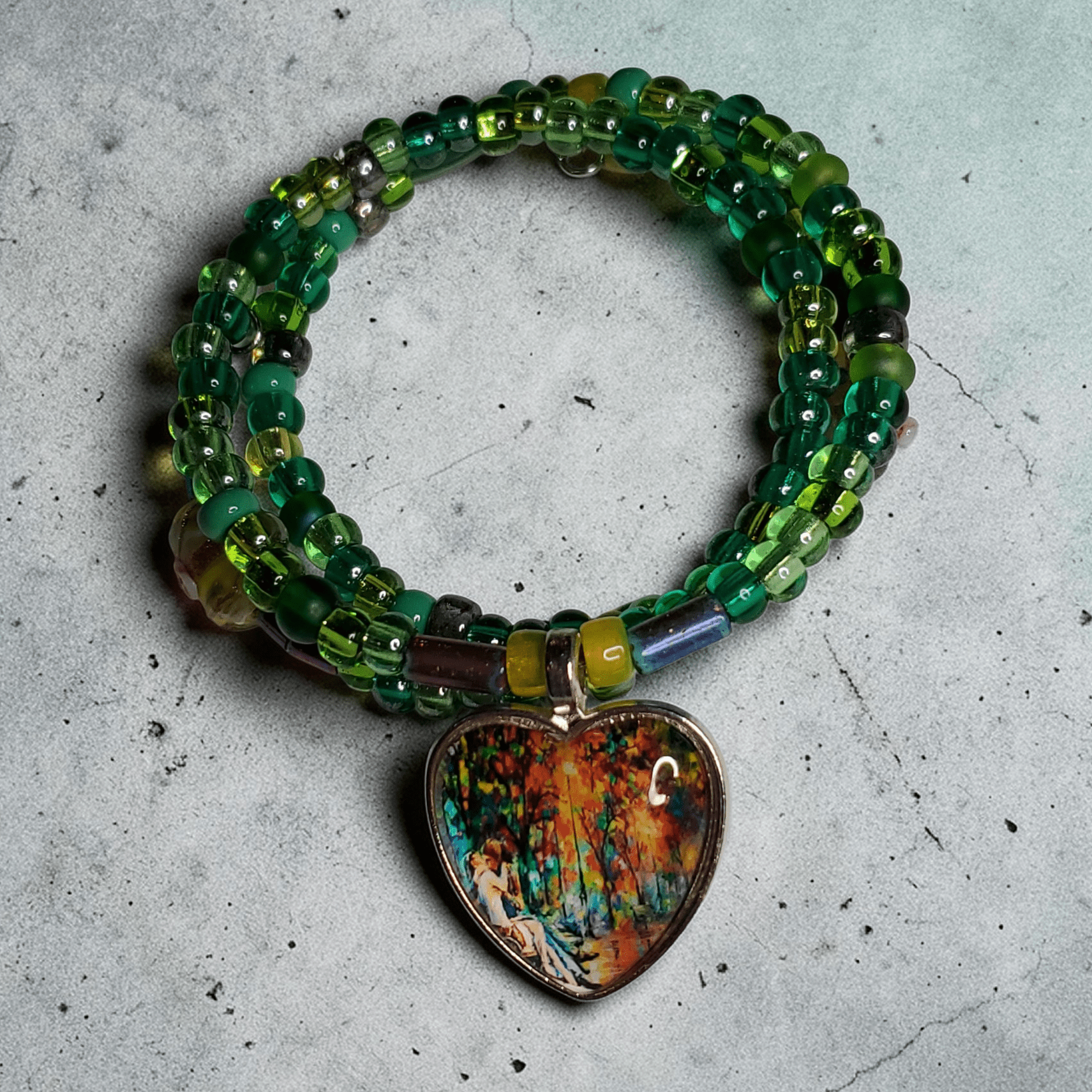 Love in the Woods Bracelet - Green Style (MW) | Mamabug ReCreations - Artisan Jewelry