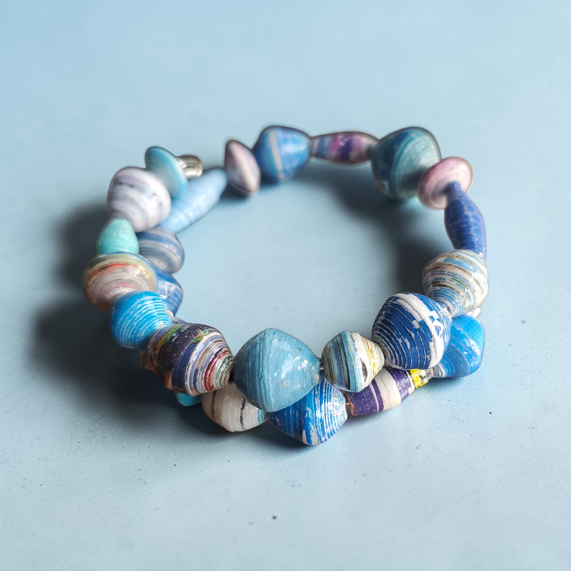 Blue Recycled Paper Jewelry Set (MW)