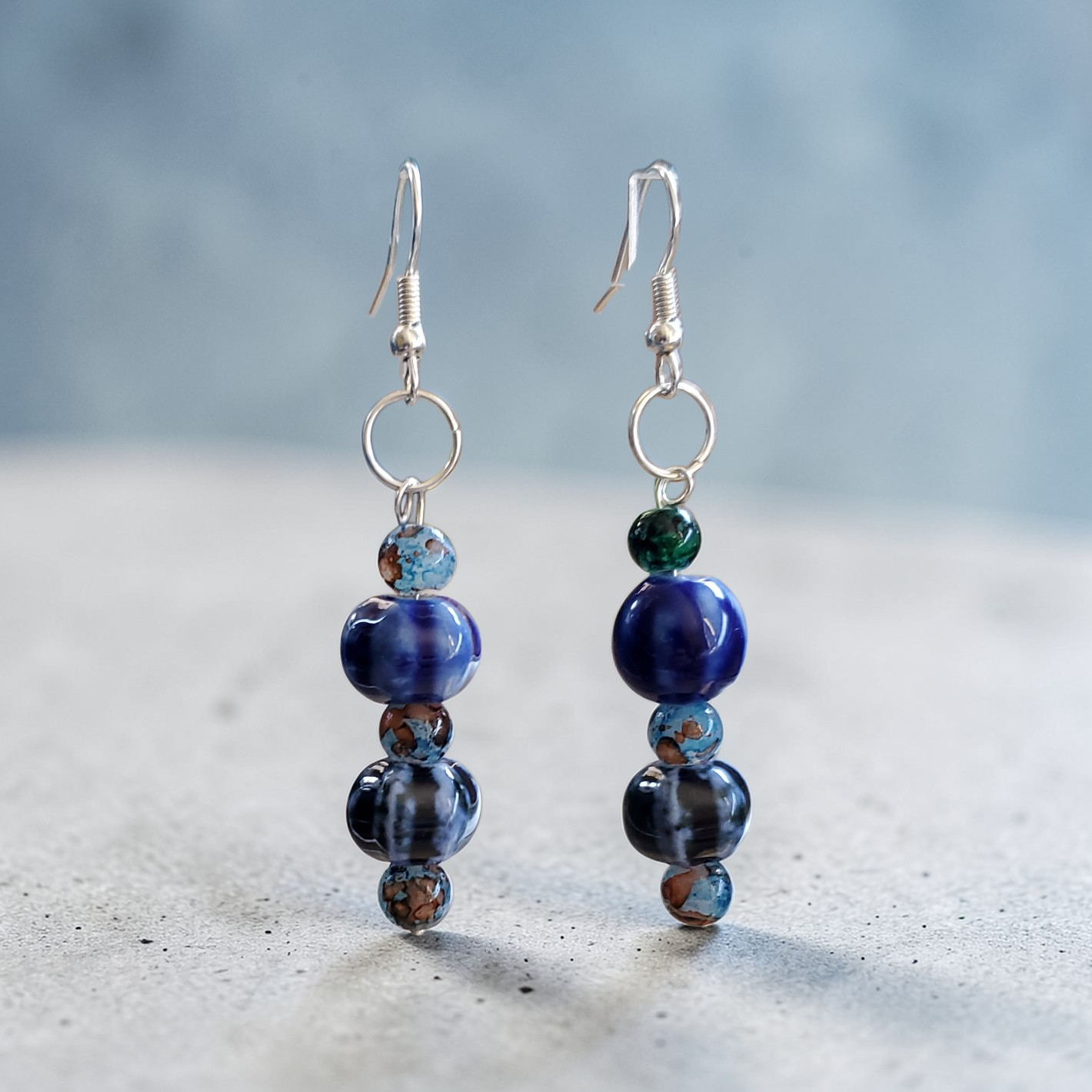 Blue Gourd Earrings