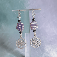 Silver Celtic Knot with Purple Accent Earrings