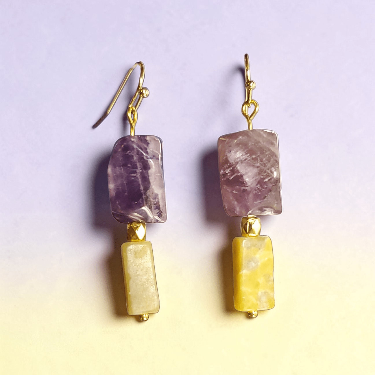 Striped Amethyst Earrings