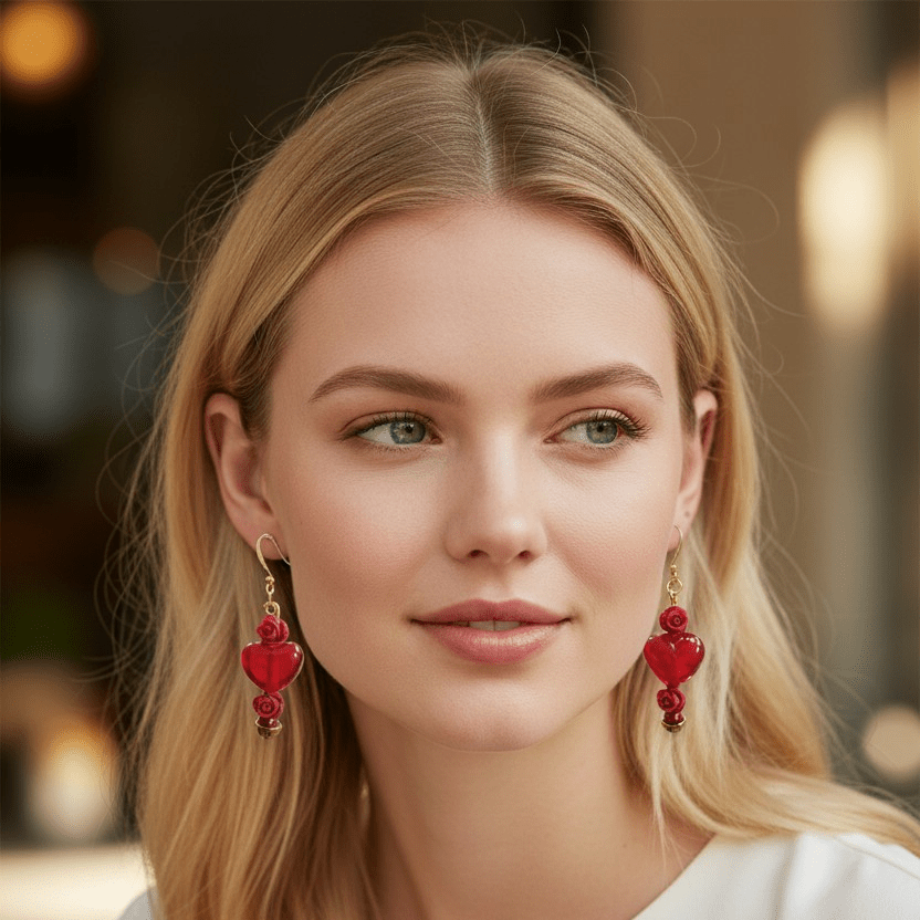 Love in Red Earrings