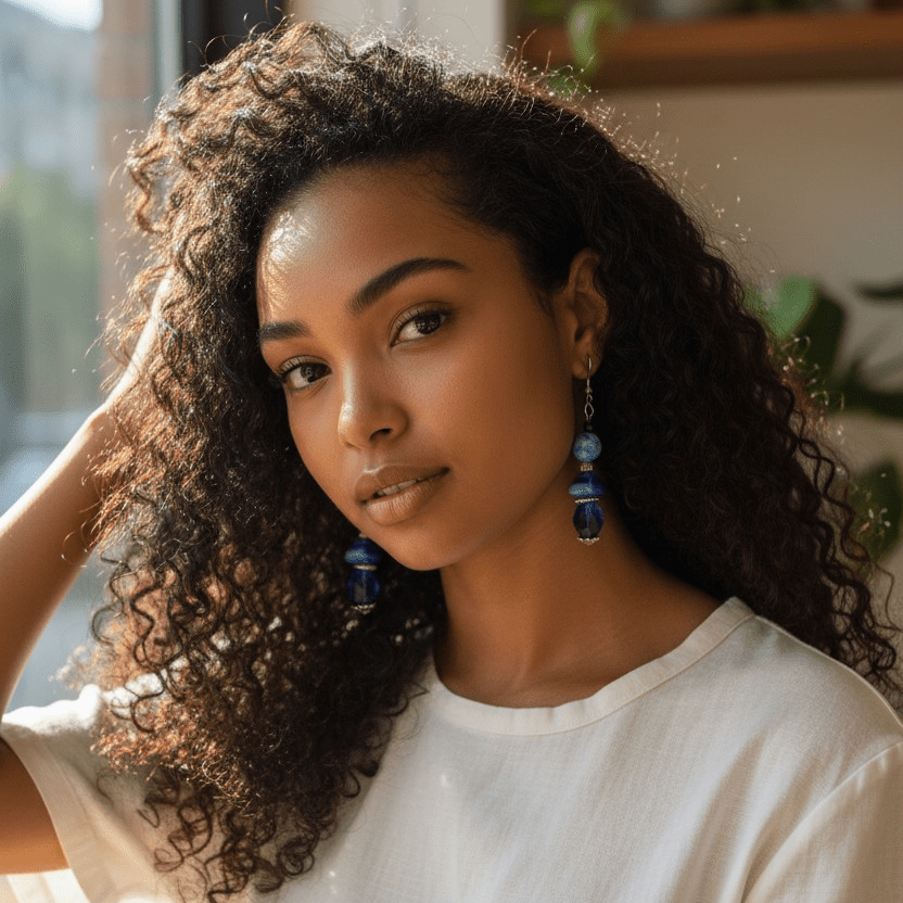 Blue Swirl Earrings