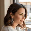Blue Floral Earrings | Mamabug ReCreations - Artisan Jewelry