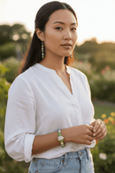 Green Recycled Paper Jewelry Set (MW) | Mamabug ReCreations - Artisan Jewelry