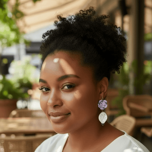 Lilac Rose Earrings | Mamabug ReCreations - Artisan Jewelry