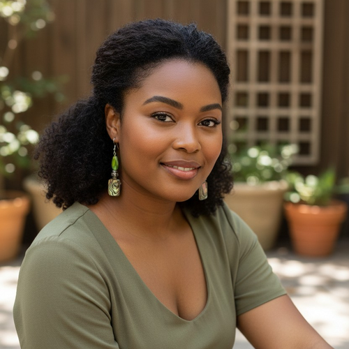 Abalone and Green Earrings