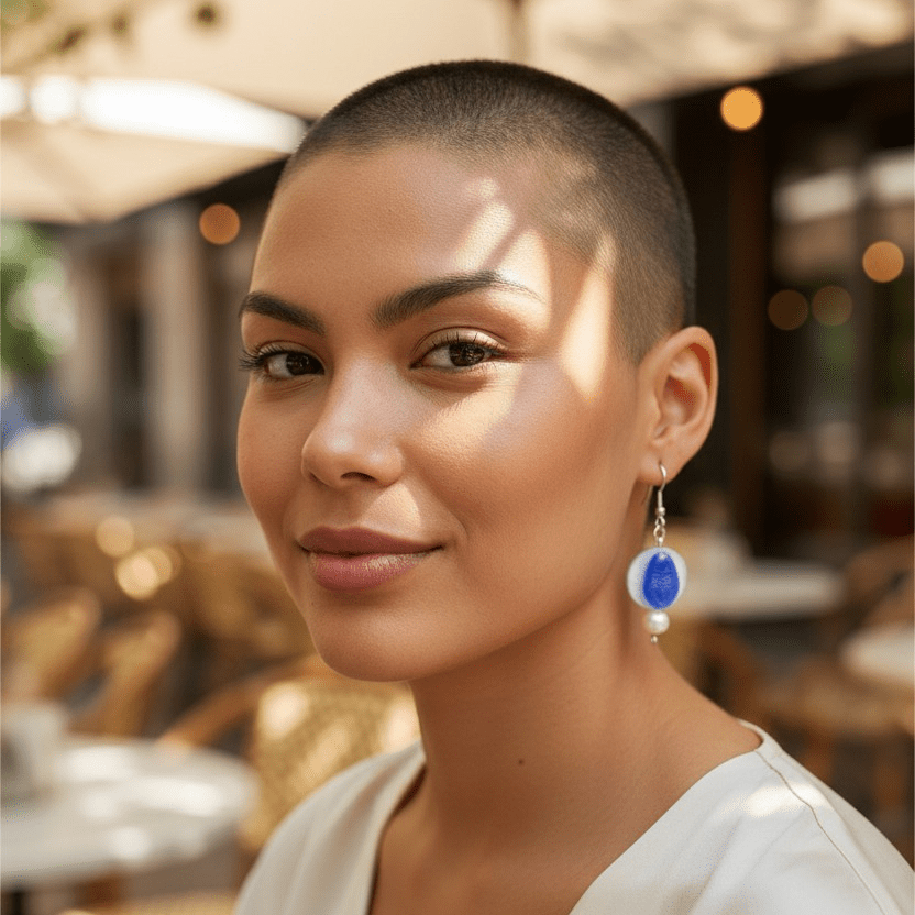 Blue Leaf Earrings
