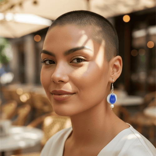 Blue Leaf Earrings | Mamabug ReCreations - Artisan Jewelry