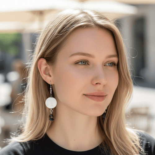 White Jade with Red Earrings | Mamabug ReCreations - Artisan Jewelry