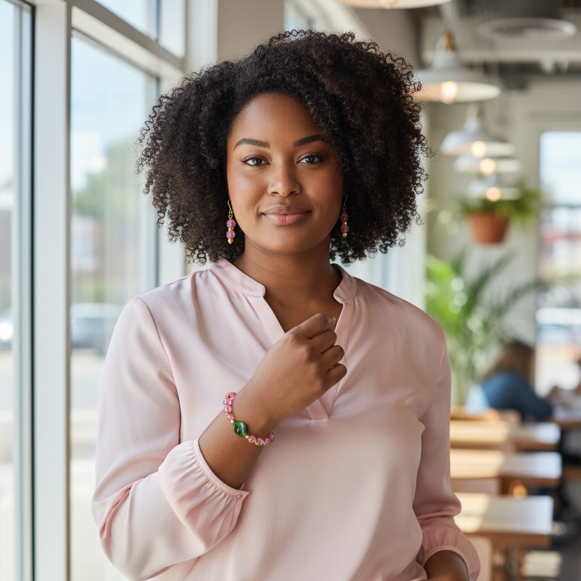 Pink Flower Jewelry Set (MW)