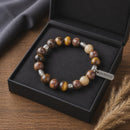 Warrior Bracelet - Tigers Eye and Dzi Agate (MW)