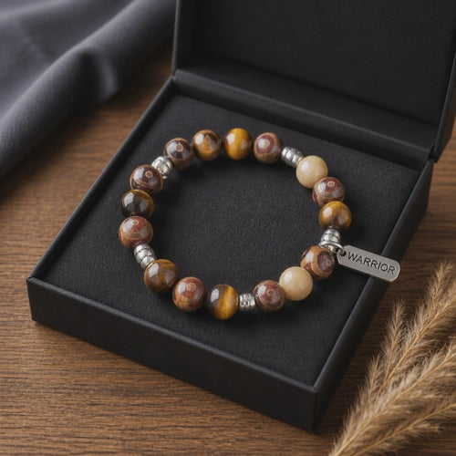 Warrior Bracelet - Tigers Eye and Dzi Agate (MW)